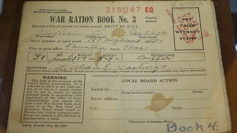 War ration book issued by the United States of America Office of Price Administration.