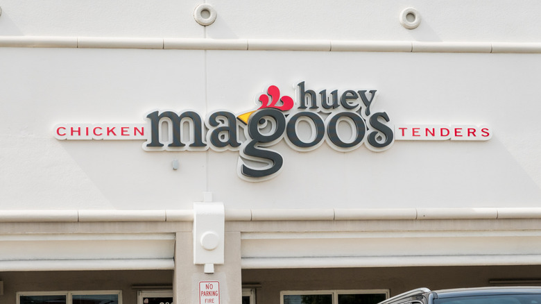 Huey Magoo's building exterior signage and logo