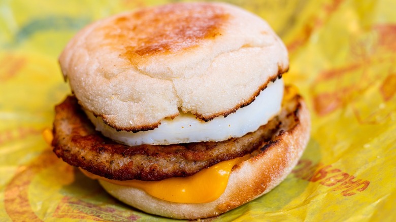 Egg McMuffin sandwich with packaging