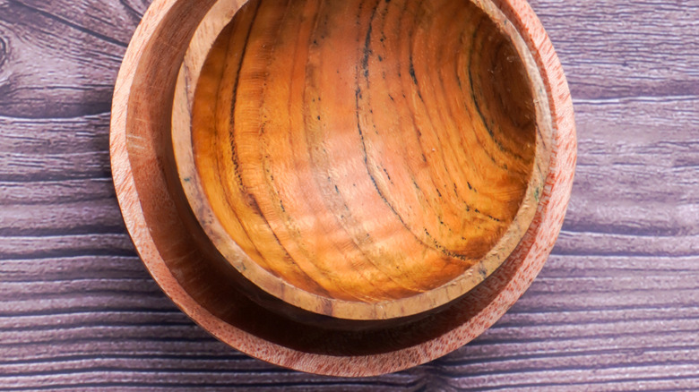 wooden bowls stacked inside each other