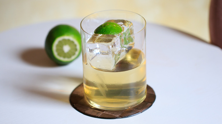 Clarified milk punch with lime.