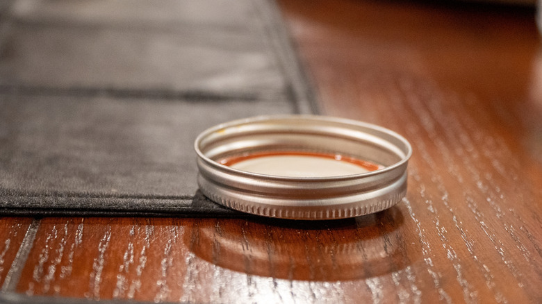 mason jar lid on a table