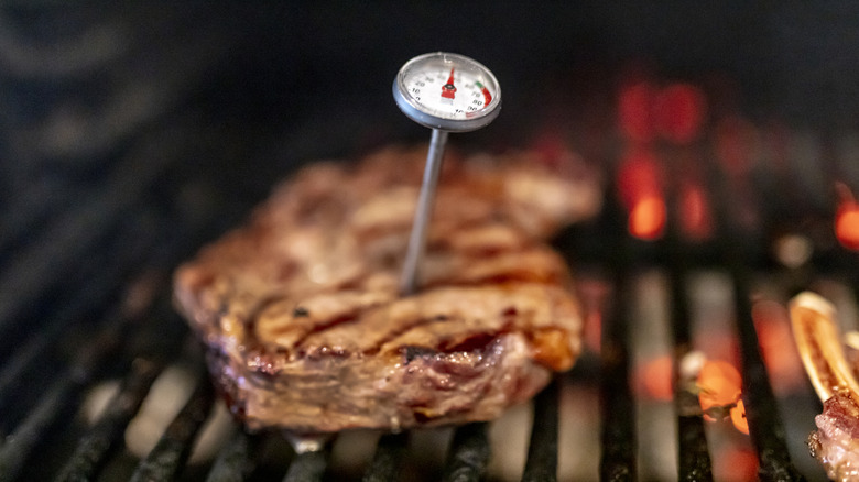 Meat thermometer in chicken