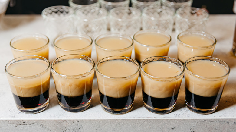layered coffee liqueur shots