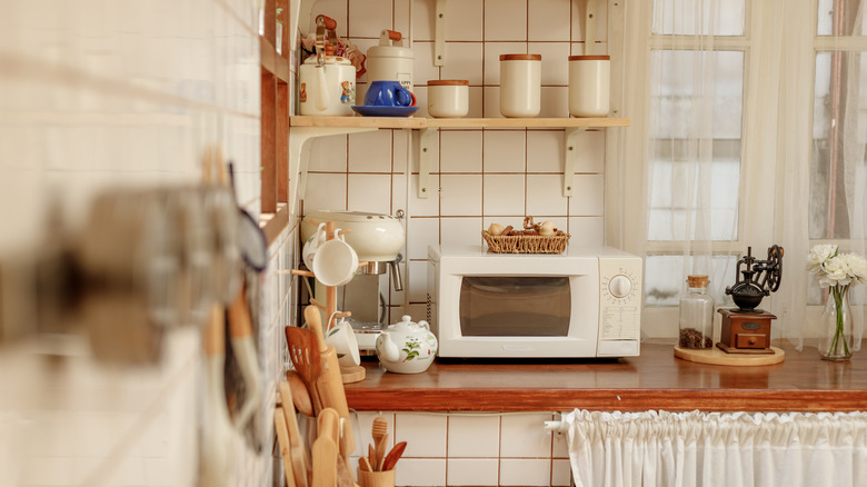 Microwave on the countertop
