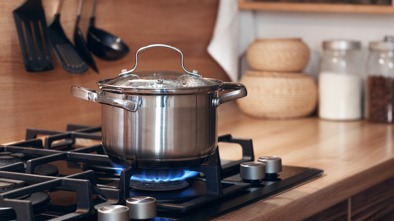 Water boiling in a pot