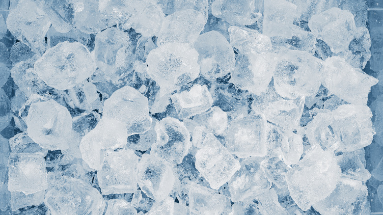 An array of ice cubes.
