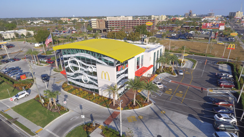 aerial view of the world's largest McDonald's in Orlando, Florida