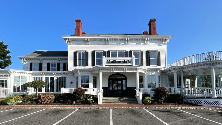 exterior of the McMansion (Denton House) McDonald's in New Hyde Park, New York
