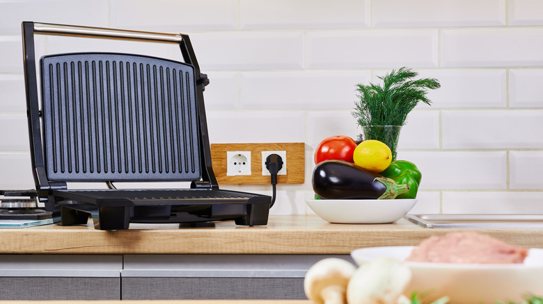 Panini press on the counter