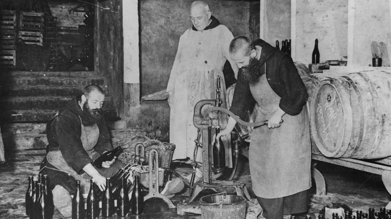 Monks work in the brewery at St. Sixte Monastery in Westvleteren