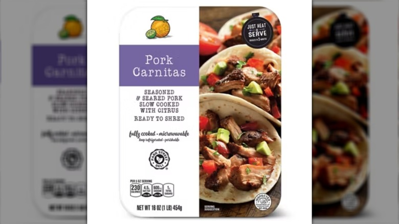 Package of Park Street Deli Pork Carnitas from Aldi