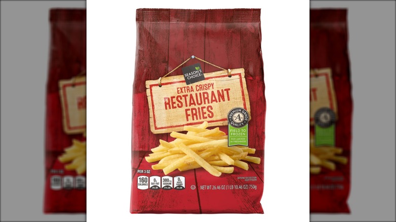 Bag of Aldi's frozen Season's Choice Extra Crispy Restaurant Fries