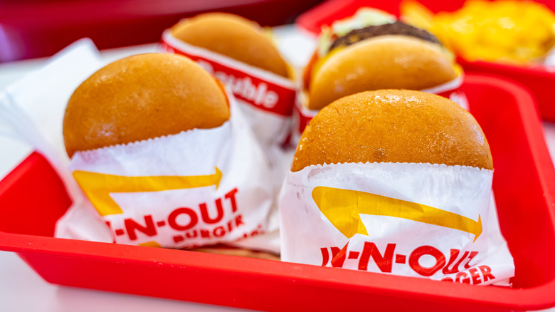 Tray of In-N-Out burgers