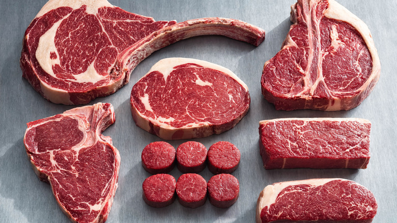 Premium cuts of steak, including filet and tomahawk