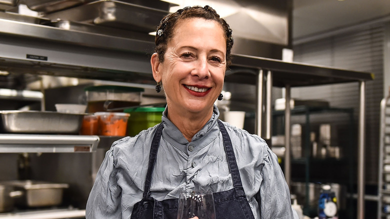 Nancy Silverton smiling in a kitchen