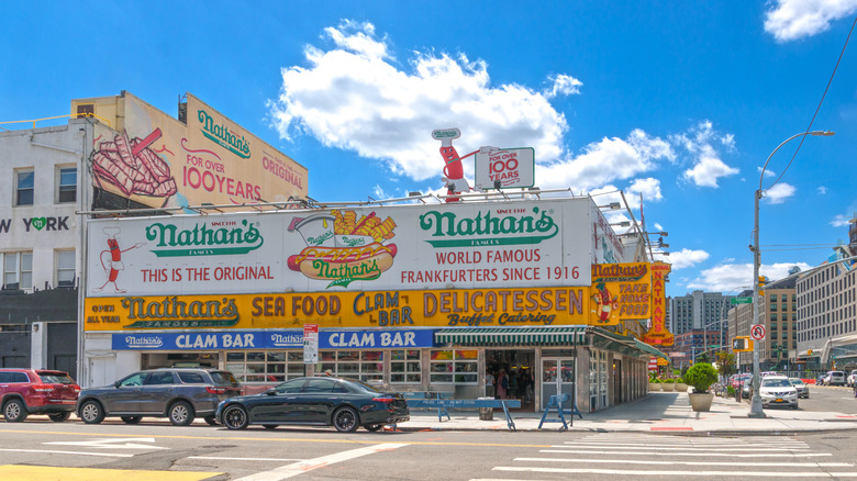 The original Nathan's Famous restaurant at Coney Island, Brooklyn.