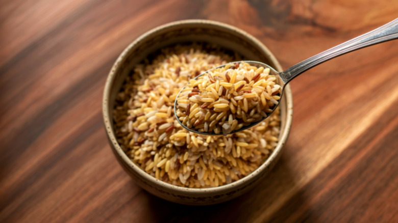 Brown rice in a bowl