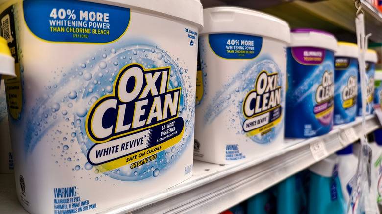 containers of oxiclean on grocery store shelves