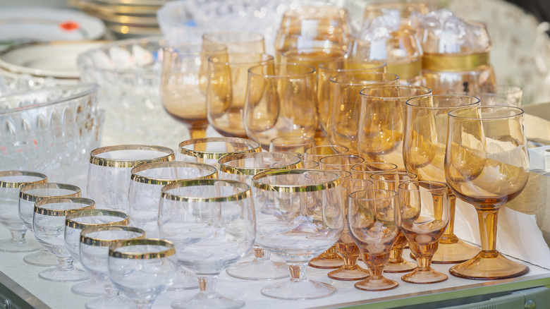 Thrift store wine glasses