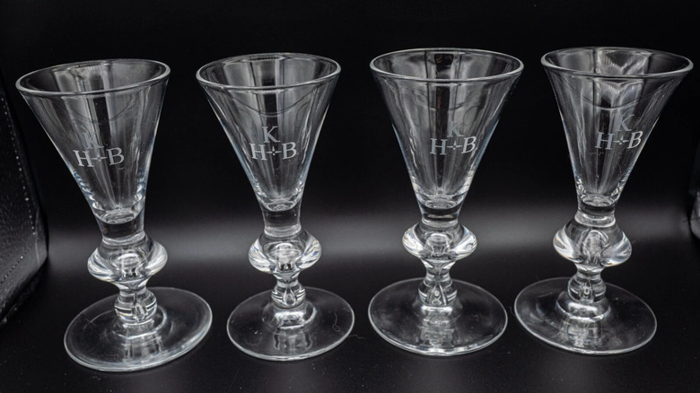 Set of Steuben sherry glasses