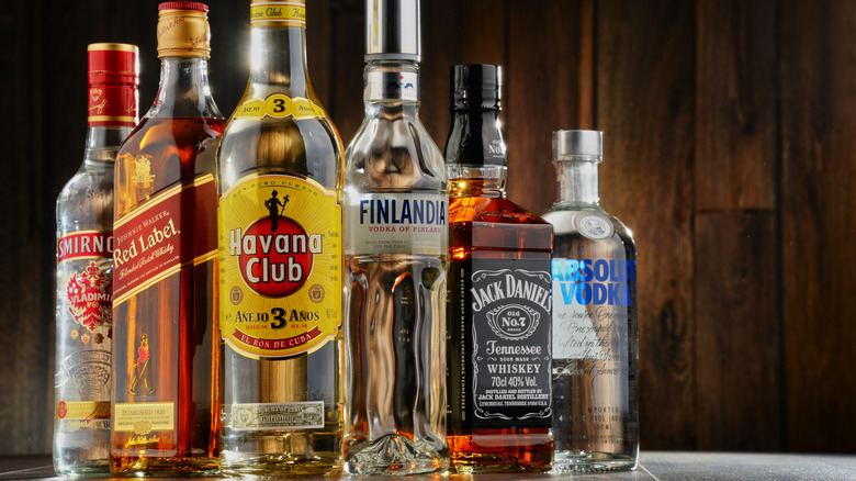 Bottles of alcohol
