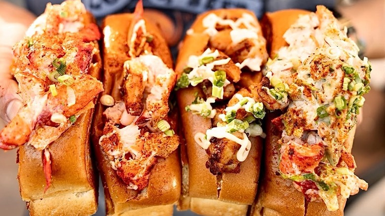 Four different lobster rolls from Lobster & Beer