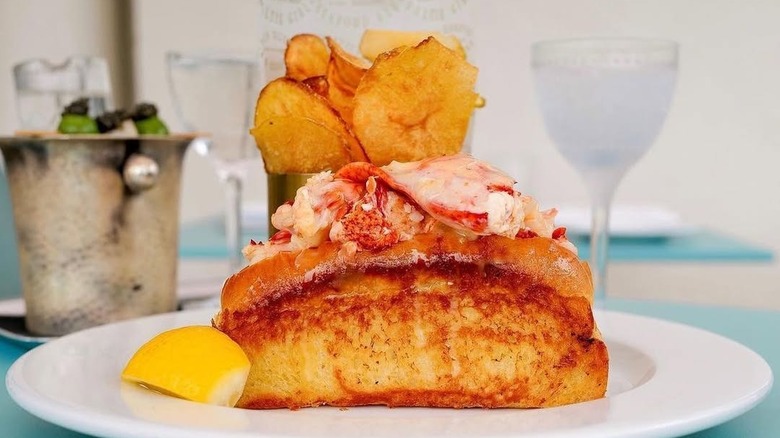 A warm New England Lobster Roll from Saltie Girl