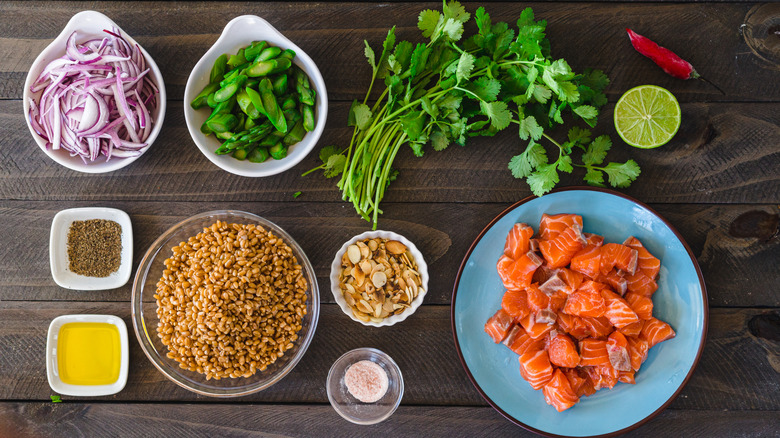 A counter complete with all the ingredients a recipe calls for is vital to save time and reduce stress during cooking