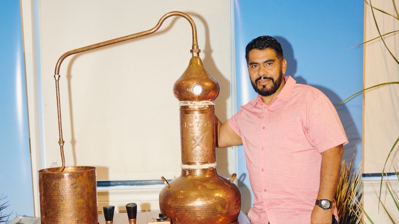 Master sotol-maker Gerardo Ruelas and a small pot distillery.