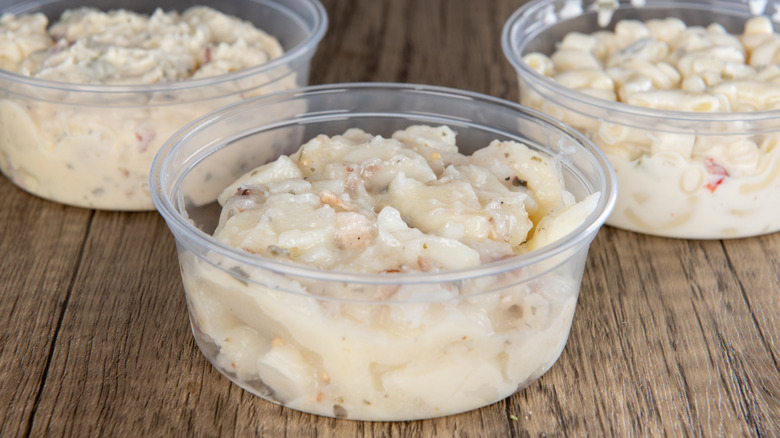 potato salad in resuable containers.