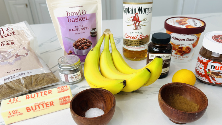 Ingredients for Bananas Foster
