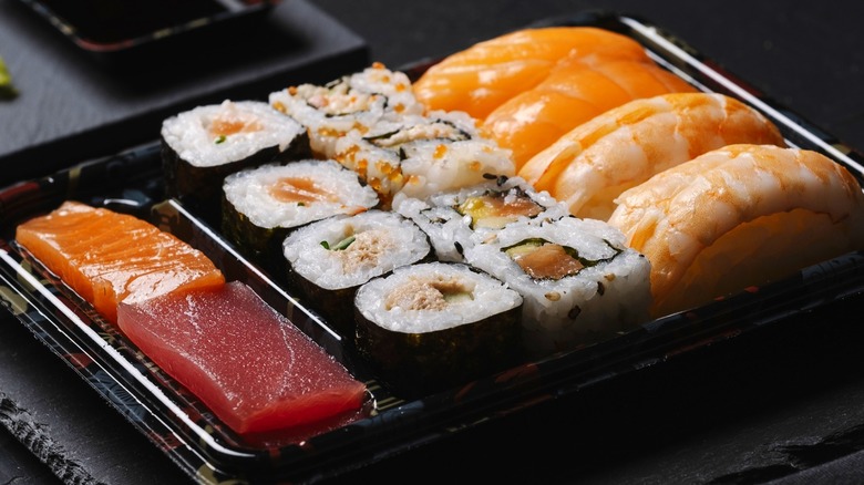 Sushi platter with nigiri and sashimi