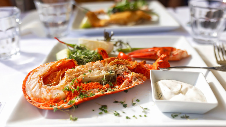 Lobster at a restaurant