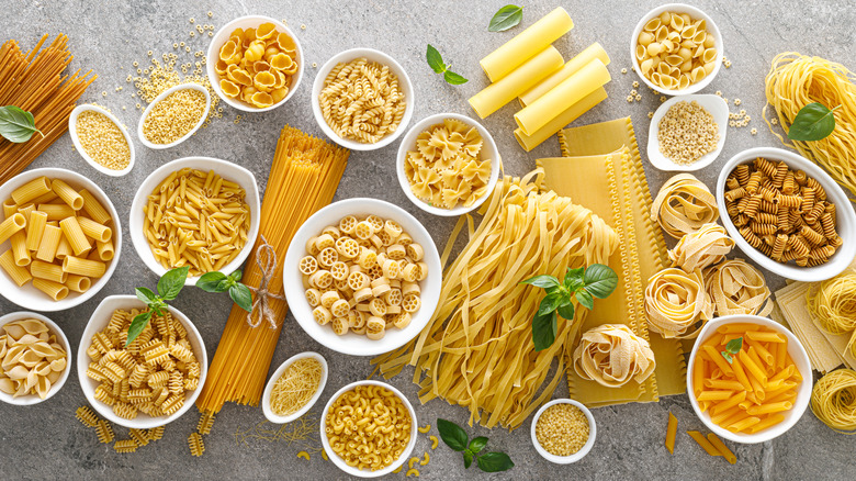 assorted pasta shapes