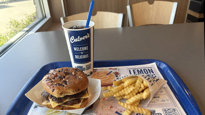 Tray of food from Culver's restaurant