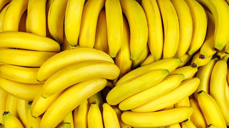 Bunches of bananas.