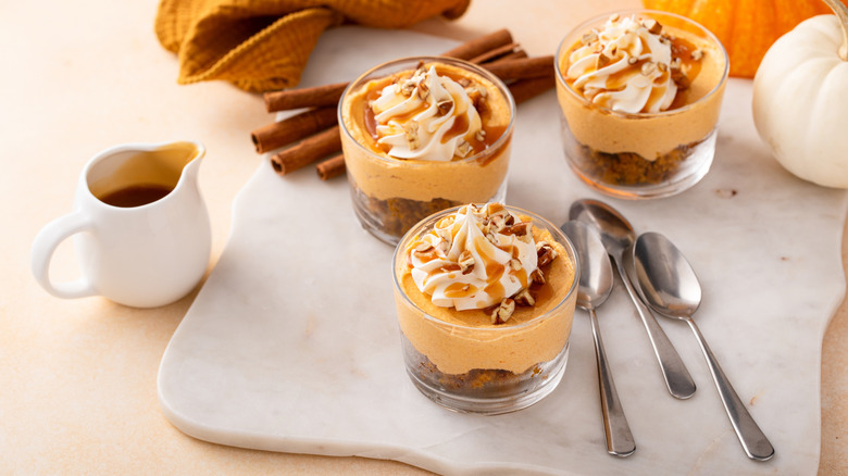 Pumpkin mousse in cups
