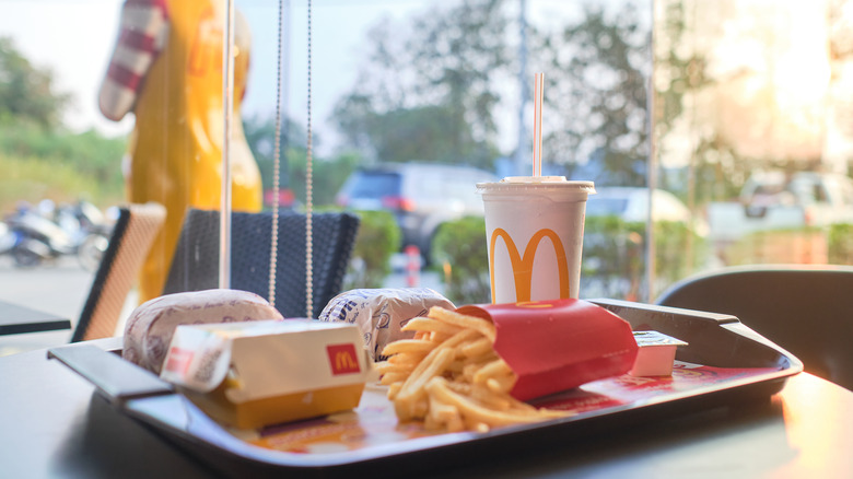 A tray of food at McDonald's