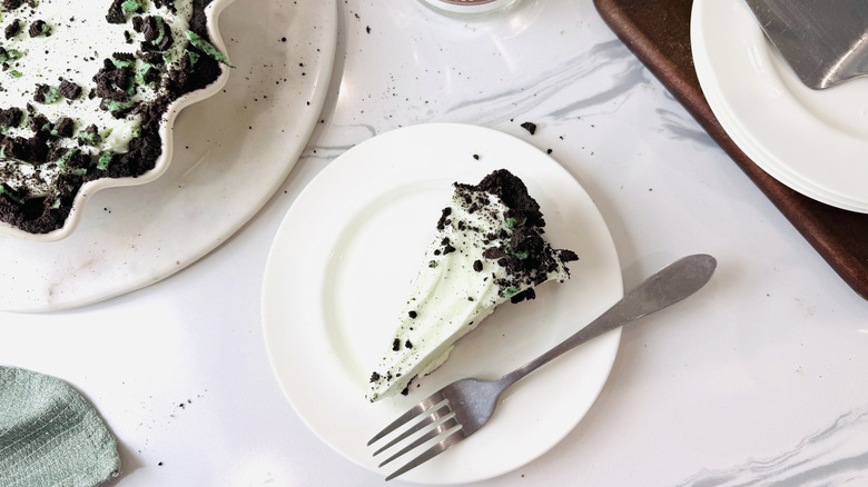 Slice of grasshopper pie