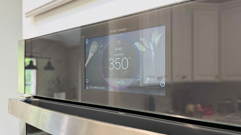 Oven temperature screen reading 350 F