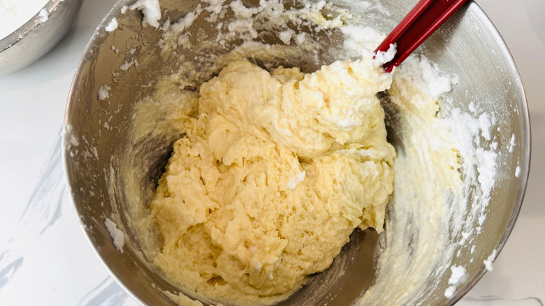 Cake batter in bowl