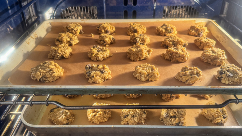 baking sheets in oven