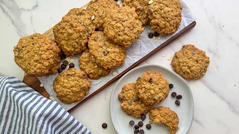 cookies on tray and plate