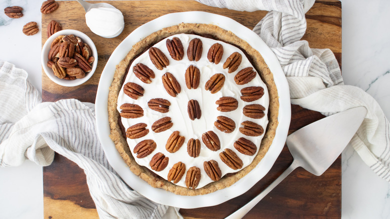 Overhead shot of a possum pie