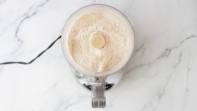 Dry flour mix in a food processor