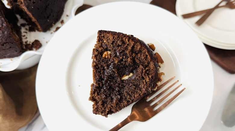 Slice of Tunnel of Fudge Cake