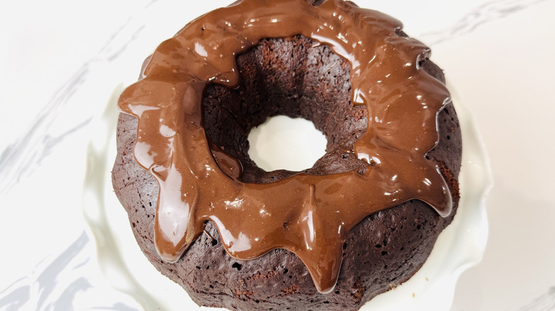 Glazed Tunnel of Fudge cake