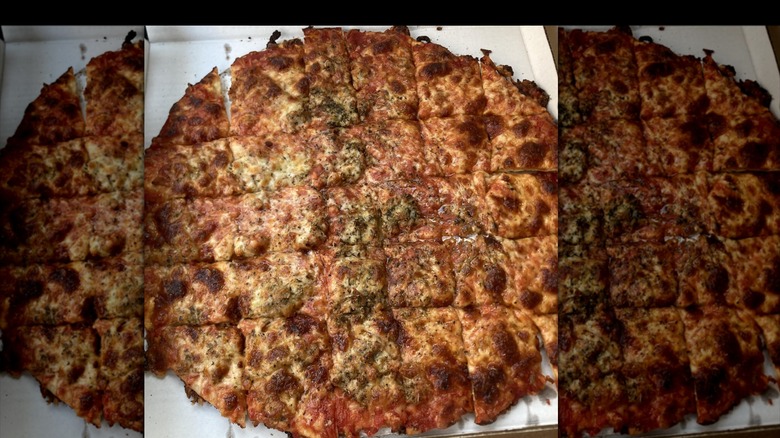 A thin crust pizza from Vito & Nick's