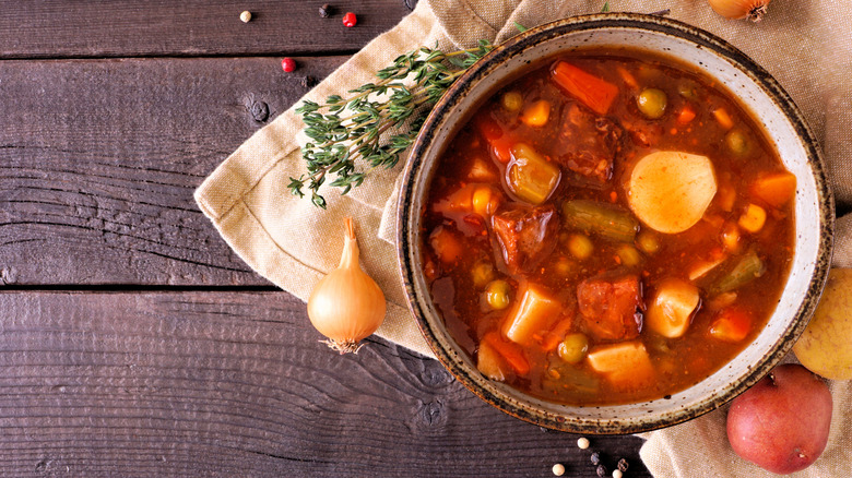 Bowl of vegetable soup